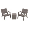 Garden Slatted Furniture Bistro Set 3Piece Chair Table Balcony Patio Pool Outdoo