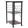3-Tier Microwave Oven Shelf Rack Storage Stand Kitchen Cart Table With 6 Hooks