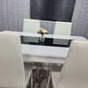 Dining Table Set and 6 4 black white Leather chairs kitchen table set of 4 or 6
