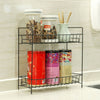 2 Tier Iron Spice Rack Bath Can Jar Holder Storage Shelf Stand Kitchen Organiser