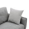 Grey Linen Fabric 3 Seater Sofa Couch Padded Settee w/ Pillows Metal Legs Lounge