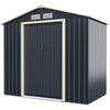 7FT x 4.3FT Outdoor Storage Shed Large Tool Utility Storage House W/Sliding Door