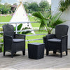 Three-Piece Rattan Garden Furniture 2 Seat Bistro Table Chair Outdoor Patio Set