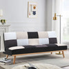Asjustable Fabric Sofa Bed 3 Seater Wooden Frame Click Clack Sofabed Recliner