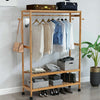 Heavy Duty Rolling Garment Clothes Rail Hanging Display Rack Coat Shelf On Wheel
