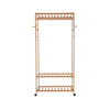 Wooden Clothes Rail Scarf Cap Hanging Garment Coat Rack Heavy Duty Rolling Stand