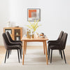 Set of 2/4/6 Brown Dining Chairs Faux Leather High Back Metal Leg Dining room