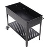Metal Raised Garden Bed Elevated Planter Herbs Grow Box Bottom Shelf with Wheels