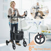 Lightweight Rollator Walking Frame Walker Foldable Seat Mobility Aid Aluminium