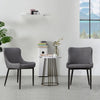 2 Pcs Grey Faux Leather PU Dining Chairs Office Chairs Metal Legs Dining Room