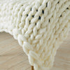 Large Soft Chunky Knit IvoryWhite Thick Blanket Handwoven Throw Sofa Bed Blanket