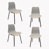 Grey Dining Chairs Set of 4 Retro Plastic Chairs Metal Legs Tulip Kitchen Chairs