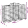 Arched Gabion Baskets 5 pcs 200x50x120/140 Galvanised P3R0