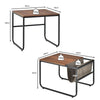 2 PCs Industrial Nesting Tables Sofa Side Table w/ Magazine Holder Space Saving