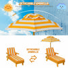 Kids Outdoor Chaise Lounge Chair Children Portable Cushioned Lounger W/ Umbrella