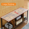 Brown Wooden TV Cabinet Metal Leg with Compartment Shelf Unit Industrial Style