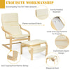 Recliner Leisure Chair Set Wooden Upholstere Lounge Chair w/Footstool Cushion