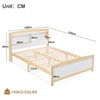 Kids Bed 4FT6 Double Size Bed Solid Pine Wooden Bed Frame w/Storage Headboard QS