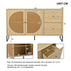 Wooden Rattan Sideboard Storage Cabinet Side Cabinet with 2 Doors 2 Drawers BT