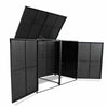 Double Wheelie Bin Shed Garden Hider Box Poly Rattan Anthracite/Black 2 Sizes