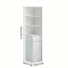 White Corner Cabinet 3-Tier Shelves 1 Drawer 1 Door Bathroom Slim Floor Cabinets