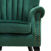 Upholstered Velvet Armchair Queen Anne High Back Oyster Wingback Chair Sofa Seat