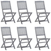 7 Piece Garden Dining Set Solid Acacia Wood Grey D5O3