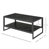 Elegant Two-Tier Marble Effect Coffee Table Metal Frame 106L x 50W x47H cm