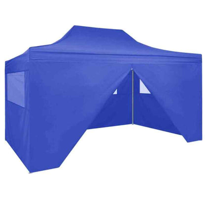 Outdoor Canopy Professional Folding Party Tent w/ 4 Sidewalls 3x4 m Steel Blue