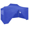Outdoor Canopy Professional Folding Party Tent w/ 4 Sidewalls 3x4 m Steel Blue