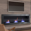 Bio Ethanol Fireplace Real Fire Frame 2/3 Burner Wall/Insert w Protective Glass