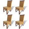 Dining Chairs 4 pcs Rattan Brown B3R7