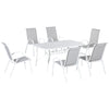 7 Piece Garden Dining Set w/ Dining Table and Chairs for Backyard Grey