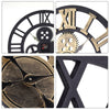 Metal&Wood Garden Wall Clock Roman Large Indoor Outdoor Numerals Giant Open Face