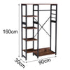 Vintage Wood Garment Shelf Rack Open Wadrobe Clothing Rail Rod Hanging Bar Stand