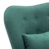Velvet Upholstered Armchair with Footstool Cushion Retro Wing Back Sofa Chair