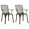 3 Piece Bistro Set Cast Aluminium Bronze F4F0