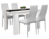Wood Dining Table and Chairs 4 / 6 Set Pu Leather Seat Kitchen Room Furniture