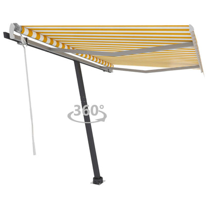 Freestanding Manual Retractable Awning 350x250 Yellow/White Z6U5