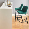 2X Modern Bar Stools Velvet Breakfast Stool Kitchen Pub Chair Metal Leg