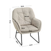Vintage Fabric Upholstered Chair Tufted Back Home Leisure Armchair Metal Legs