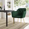 Velvet Dining Chair Velvet Upholstered Kitchen Armchair Metal Legs Living Room