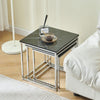 NICEME Nested Tables Set of 3, 3pcs Square Side Table End Table for Living Room