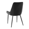 2x Black Velvet Cushion Seat Back Dining Chairs Set Metal legs Reception Chair