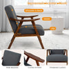 Modern Accent Chair Upholstered Leisure Chair Lounge Chair Rubber Wood Armrests