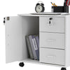 Rolling Wood Office Storage Cabinet Drawers Wheels File Cabinet Lockable Rolling