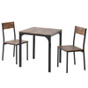3PCS Wooden Dining Table & Chair Set Kitchen Home Furniture Set Industrial Style