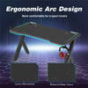 120cm Gaming Desk Carbon Fiber Desktop Adjustable RBG LED Light Computer Table