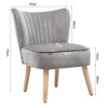 Occasional Armchair Velvet Upholstered Shell Back Accent Chair Seat Wooden Legs