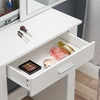 Dressing Table Jewelry Makeup Desk Table with Sliding Mirror 1 Drawer & Shelves